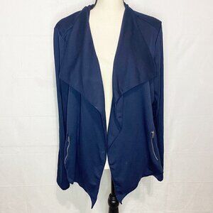 Annabelle Cardigan Women's Size 2XL Zip Pocket Navy Stretch